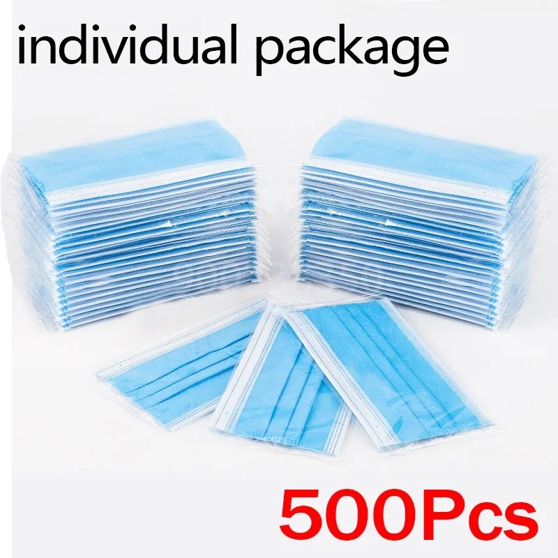 50-500pcs Disposable Adults In - Disposable Mask Blue review and price